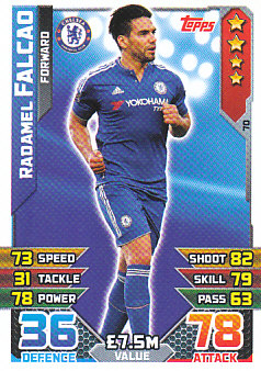 Radamel Falcao Chelsea 2015/16 Topps Match Attax #70